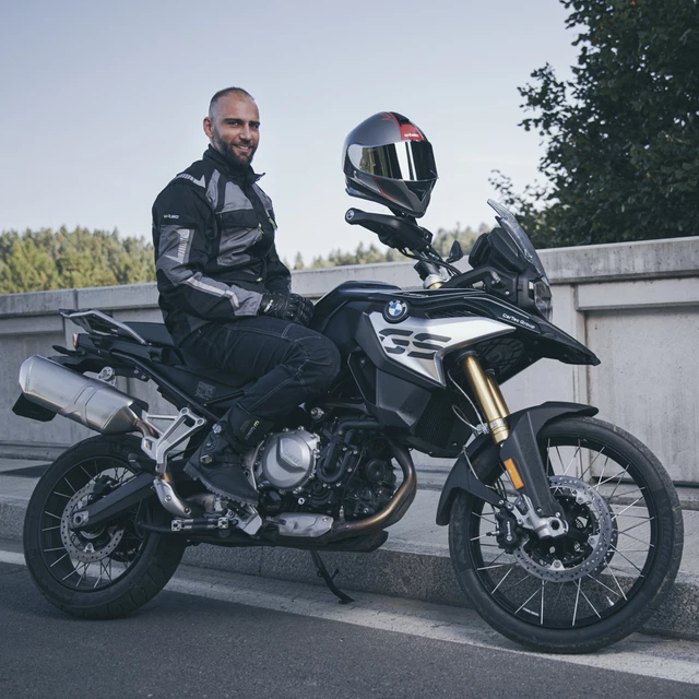 Męska kurtka motocyklowa W-TEC Burdys Evo - Czarno-szaro-czerwony