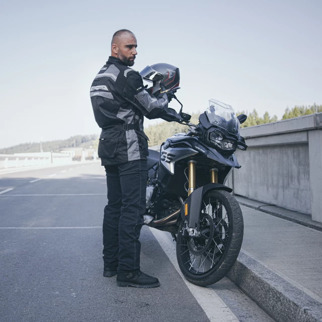 Męska kurtka motocyklowa W-TEC Burdys Evo - Czarno-szaro-czerwony