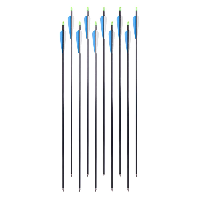 Aluminiowe strzały inSPORTline Aluson 30" ∙ spine 310 ∙ waga 38 g ∙ wymienne groty stalowe ∙ aluminiowy trzon ∙ zestaw 10 szt