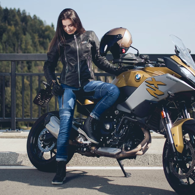 Damskie dżinsy motocyklowe W-TEC Ekscita - Niebieski