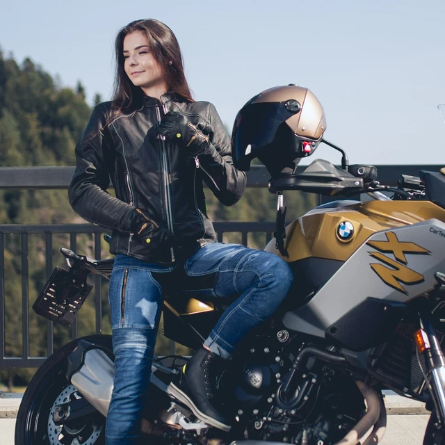Damskie dżinsy motocyklowe W-TEC Ekscita - Niebieski