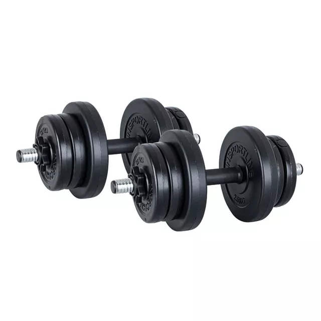 Hantle regulowane inSPORTline DBS2181 ∙ 2x3-10 kg ∙ cementowe wypełnienie ∙ gwintowane zaciski