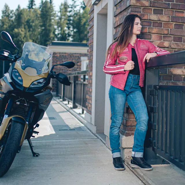Damskie jeansowe spodnie motocyklowe W-TEC Panimali - Czarny