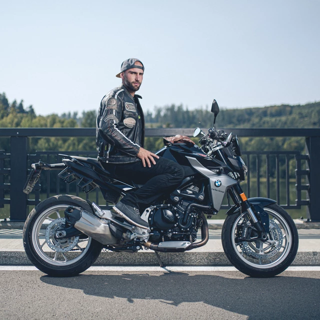 Męska skórzana kurtka motocyklowa W-TEC Sheawen Vintage - Czarny