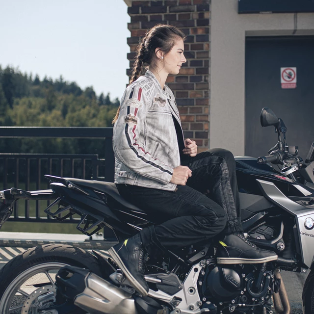 Damska skórzana kurtka motocyklowa W-TEC Sheawen Lady White - Biały