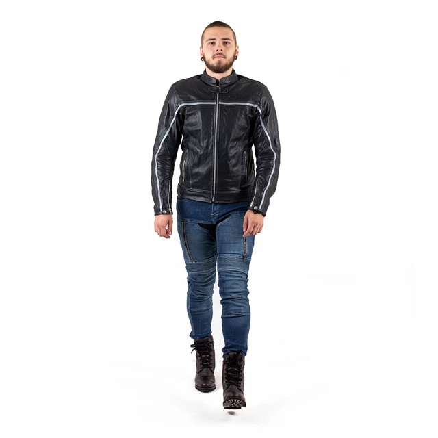 Skórzana kurtka motocyklowa W-TEC Mathal - Czarny