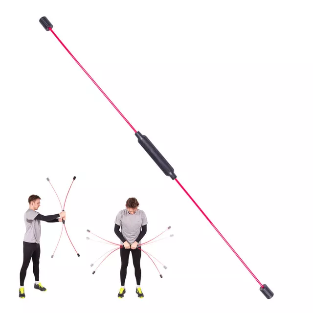 Drążek drgający (Flexi Bar Strong) inSPORTline ∙ 160 cm ∙ włókno szklane ∙ zwiększona trudność ∙ wzmacnia plecy, brzuch, mięśnie - Czerwony