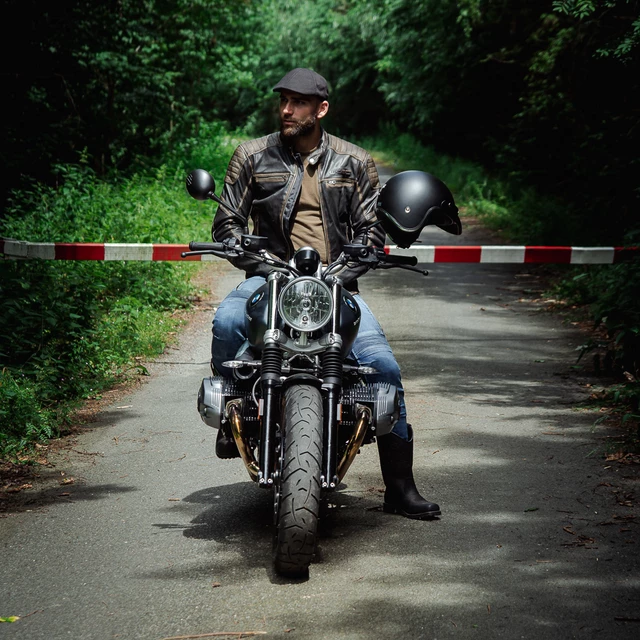 Skórzana kurtka motocyklowa W-TEC Mungelli - Brązowy Vintage