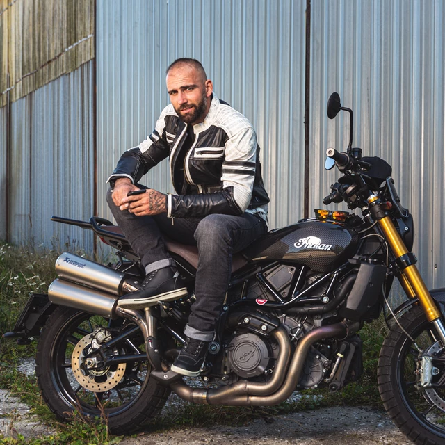Męskie jeansy motocyklowe W-TEC Kancelor - Szary
