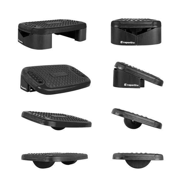 Wielofunkcyjny step do aerobiku inSPORTline Multifun ∙ z platformą balansu ∙ 3,6 kg ∙ antypoślizgowy ∙ stabilne nóżki ∙ nośność 200 kg - Czarny
