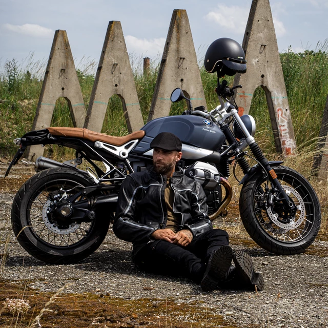 Skórzana kurtka motocyklowa W-TEC Mathal - Czarny