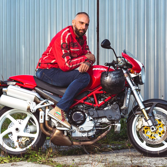 Męskie spodnie motocyklowe W-TEC Feeldy - Niebieski