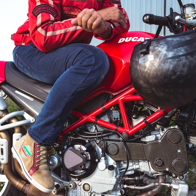 Męskie spodnie motocyklowe W-TEC Feeldy - Niebieski