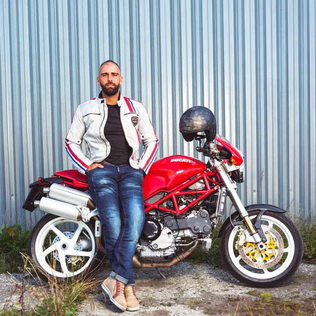 Męskie spodnie motocyklowe W-TEC Feeldy - Niebieski