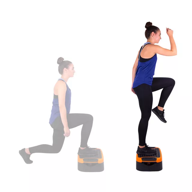 Wielofunkcyjny step do aerobiku inSPORTline Multifun ∙ z platformą balansu ∙ 3,6 kg ∙ antypoślizgowy ∙ stabilne nóżki ∙ nośność 200 kg - Czarny/pomarańczowy