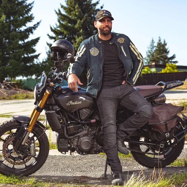 Męska kurtka motocyklowa jeans W-TEC Wildone - Niebieski