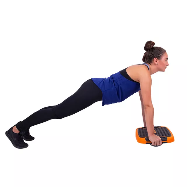 Wielofunkcyjny step do aerobiku inSPORTline Multifun ∙ z platformą balansu ∙ 3,6 kg ∙ antypoślizgowy ∙ stabilne nóżki ∙ nośność 200 kg - Czarny/pomarańczowy
