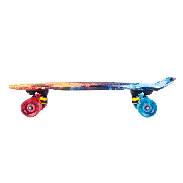 Deskorolka typu FISZKA marki WORKER Colory 22" ABEC-11 ∙ trucki aluminiowe ∙ waga 1,85 kg ∙ nośność 90 kg ∙ deska PP antypoślizgowa - Acid Rainbow (tęczowy)