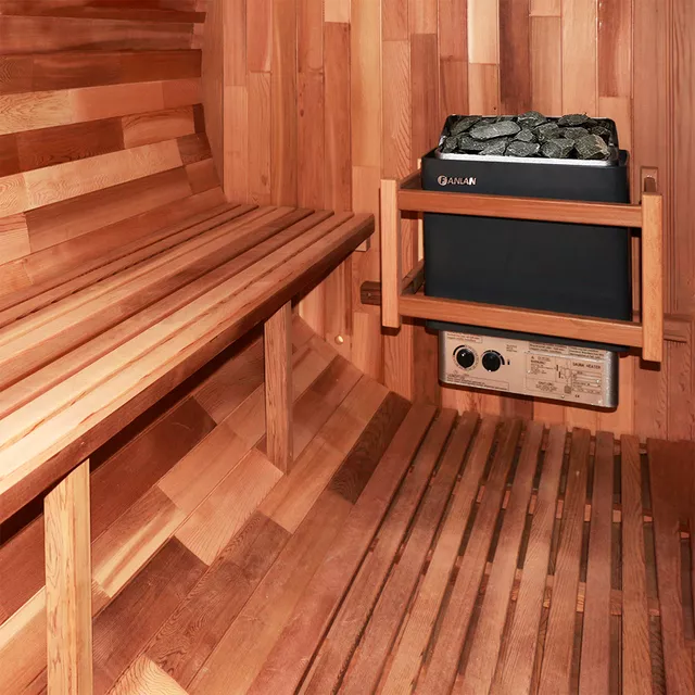 Sauna fińska beczka inSPORTline Viduor 600 ∙ drewno cedrowe ∙ dla 5-6 osób ∙ piec 6 kW