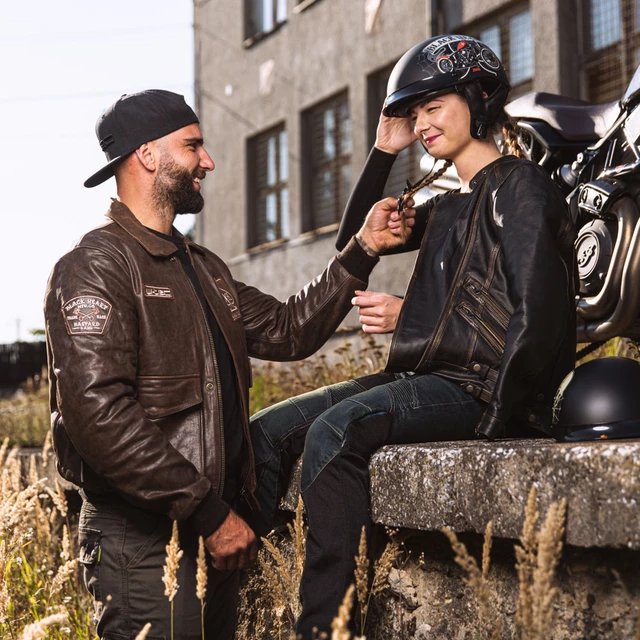 Kask motocyklowy otwarty chopper W-TEC Black Heart Rednut - Motocykl / Czarny mat