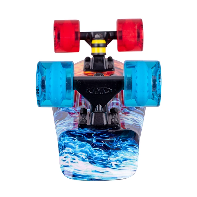 Deskorolka typu FISZKA marki WORKER Colory 22" ABEC-11 ∙ trucki aluminiowe ∙ waga 1,85 kg ∙ nośność 90 kg ∙ deska PP antypoślizgowa - Acid Rainbow (tęczowy)