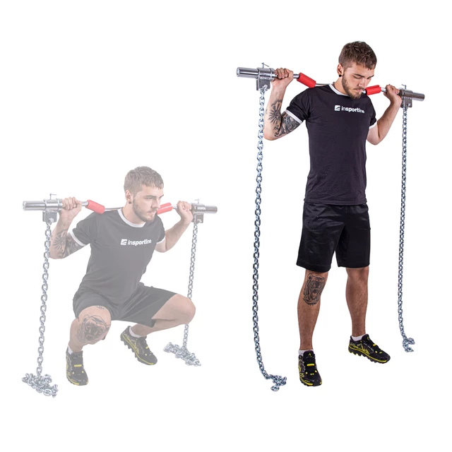 Łańcuch siłowy na gryf inSPORTline Chainbos ∙ 20 kg ∙ wytrzymała stal ∙ mocowanie pierścieniowe 50 mm ∙ progresywne obciążenie