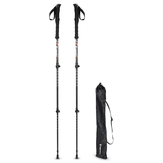 Kijki trekkingowe inSPORTline Montgato ∙ aluminiowe ∙ regulacja 110-140 cm ∙ 590 g/para ∙ 3 sekcje ∙ pianka EVA ∙ grot stalowy