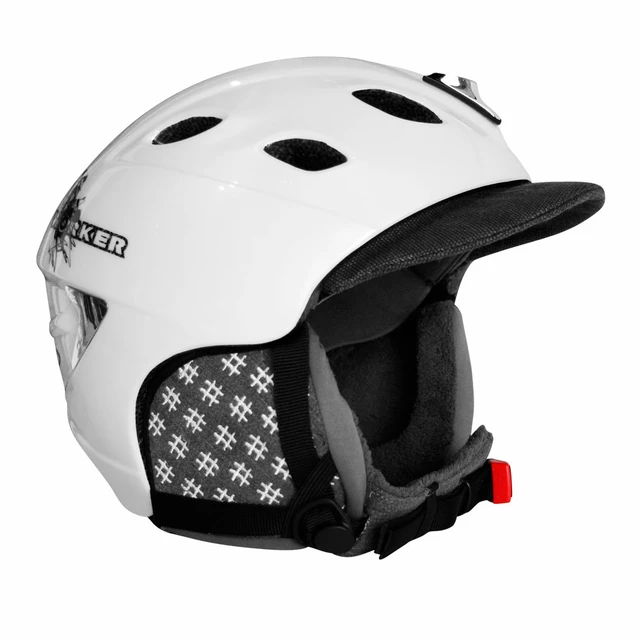 Kask snowboardowy Worker Trentino ∙ waga 365 g ∙ wentylacja Thermo Fit ∙ zdejmowane nauszniki - Szary z logo - Biała z  logo