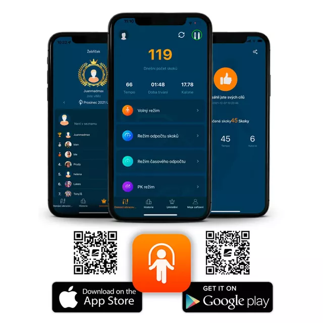 Skakanka inteligentna inSPORTline Jumpsmart ∙ Bluetooth ∙ licznik skoków ∙ regulowana długość ∙ 3 tryby treningu