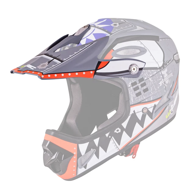 Zapasowy daszek do kasku W-TEC FS-605 - Blue Ritual - Skull Smile