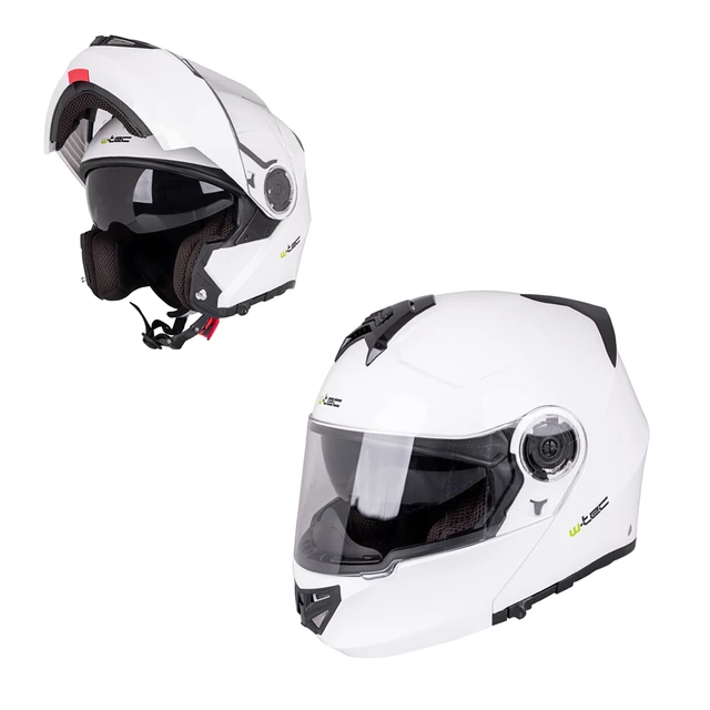 Kask motocyklowy szczękowy W-TEC Vexamo z blendą - Biały - Biały