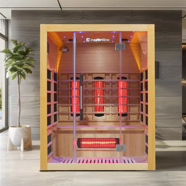 Sauna na podczerwień inSPORTline Trevirke 300 ∙ 11 promienników (4 full-spectrum + 7 karbonowych) ∙ 65 °C maks. ∙ jonizator powietrza