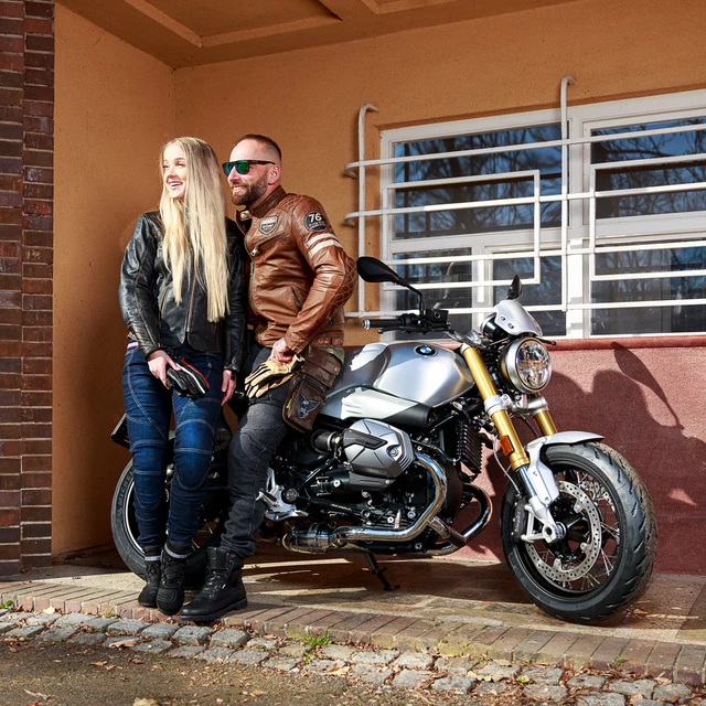Damskie jeansy motocyklowe W-TEC Rafael - Niebieski