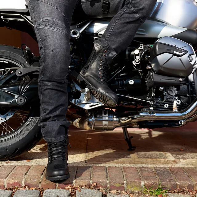 Męskie buty motocyklowe W-TEC Artway - czarny z beżową podeszwą