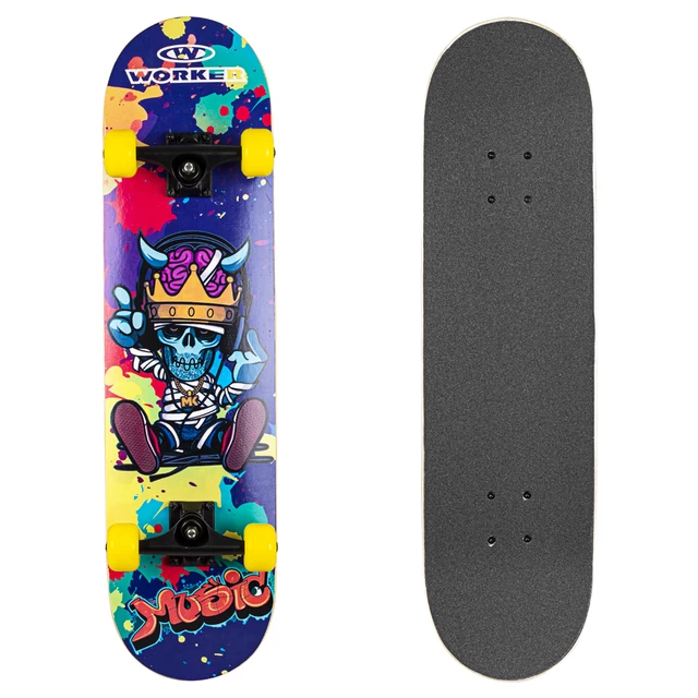 Deskorolka klasyczna Worker Psypunk 31" ∙ 8-warstwowy klon ∙ trucki aluminiowe ∙ koła 54 mm PU 95A ∙ łożyska ABEC 7 ∙ nośność 80 kg