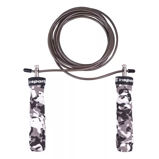 Skakanka szybkościowa inSPORTline Jumpkamu ∙ regulowana 300 cm ∙ łożyska obrotowe ∙ uchwyty ergonomiczne 13 cm ∙ waga 166 g - White camu