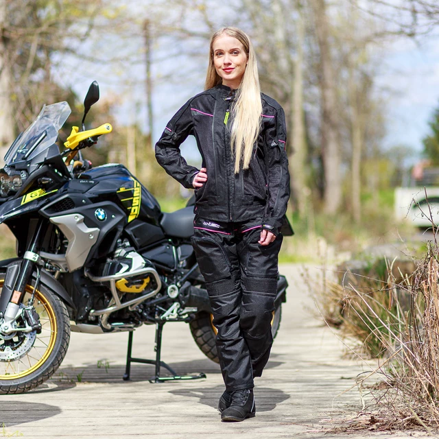 Damskie spodnie motocyklowe W-TEC Propant Lady - Czarno-różowy