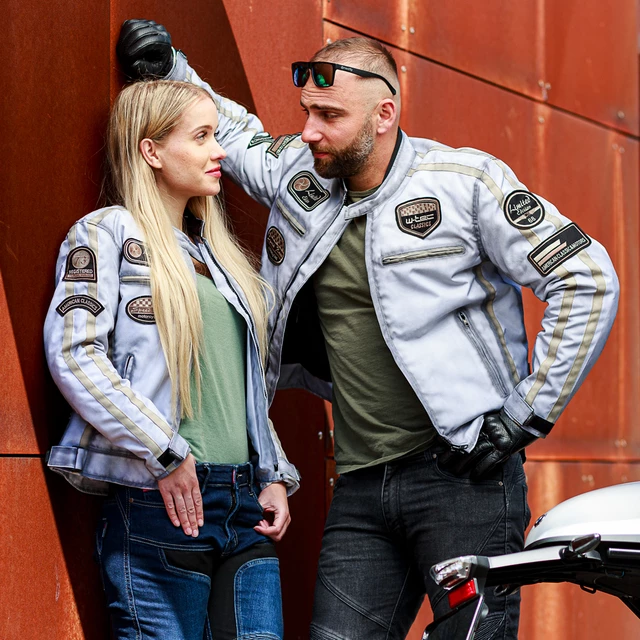 Męska kurtka motocyklowa W-TEC Patriot - Biały