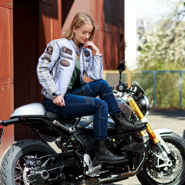 Spodnie motocyklowe / Jeasny damskie W-TEC Alfreda CE ∙ aramidowe wzmocnienie ∙ ochraniacze CE level 2 ∙ elastan ∙ elementy odblaskowe