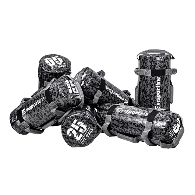 Worek treningowy / torba do ćwiczeń z uchwytami inSPORTline FitBag Camu 20 kg ∙ 7 uchwytów ∙ trening funkcjonalny ∙ cross-training