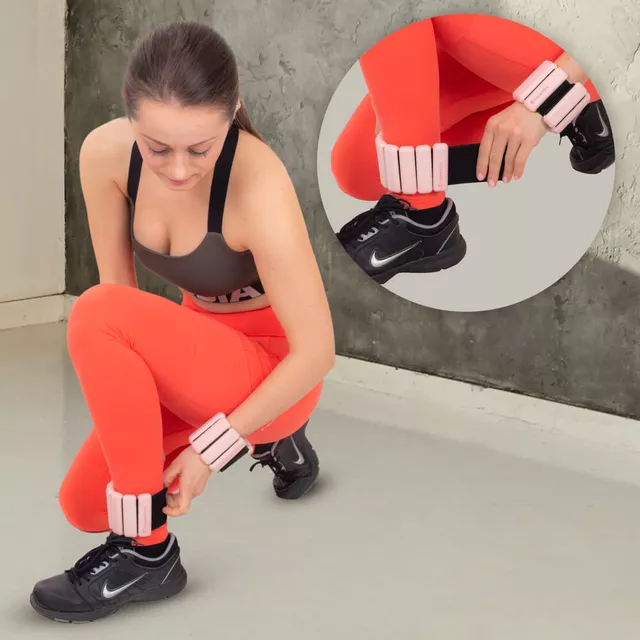 Obciążniki na ręce i nogi inSPORTline Brace 2×1 kg ∙ rzep ∙ silikonowa powłoka ∙ stalowe wypełnienie
