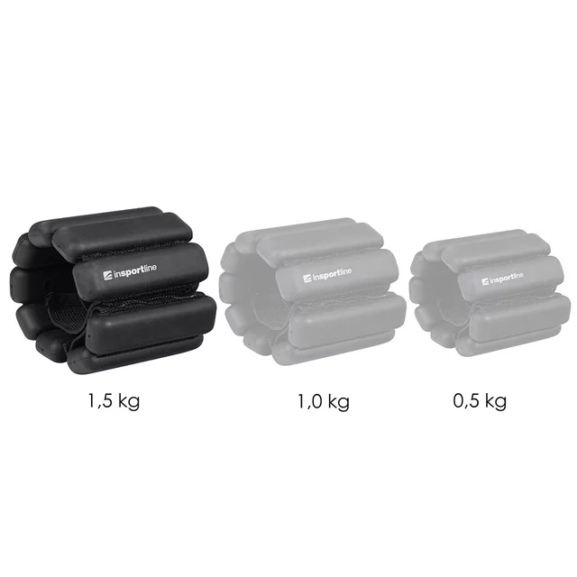 Obciążniki fitness na kostki i nadgarstki inSPORTline Brace 2x1,5 kg ∙ silikonowe ∙ regulowane obciążenie ∙ z rzepem - Różowy