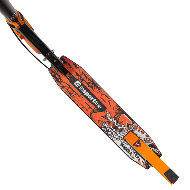 Hulajnoga składana inSPORTline Fricola · aluminiowa · koła 200 mm · waga 4,3 kg · nośność 100 kg · wys. 77-91 cm · hamulec ręczny/nożny - Czarno-turkusowy