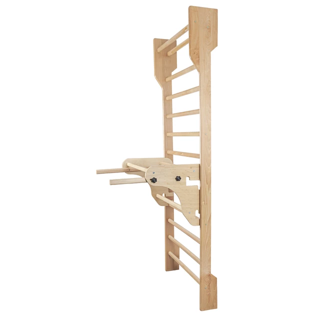 Drabinka gimnastyczna inSPORTline Dremar 250×90 cm ∙ 14 szczebli ∙ nośność 130 kg ∙ drewno bukowe ∙ drążek ∙ poręcze