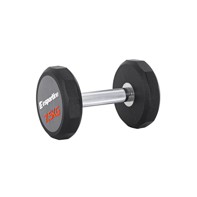 Hantle jednoręczne inSPORTline Profi CPU ∙ waga 2,5-50 kg ∙ kształt hex ∙ stal z gumą/PVC ∙ antypoślizgowy uchwyt