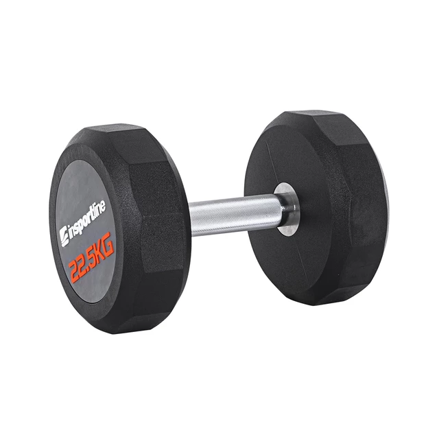 Hantle jednoręczne inSPORTline Profi CPU ∙ waga 2,5-50 kg ∙ kształt hex ∙ stal z gumą/PVC ∙ antypoślizgowy uchwyt