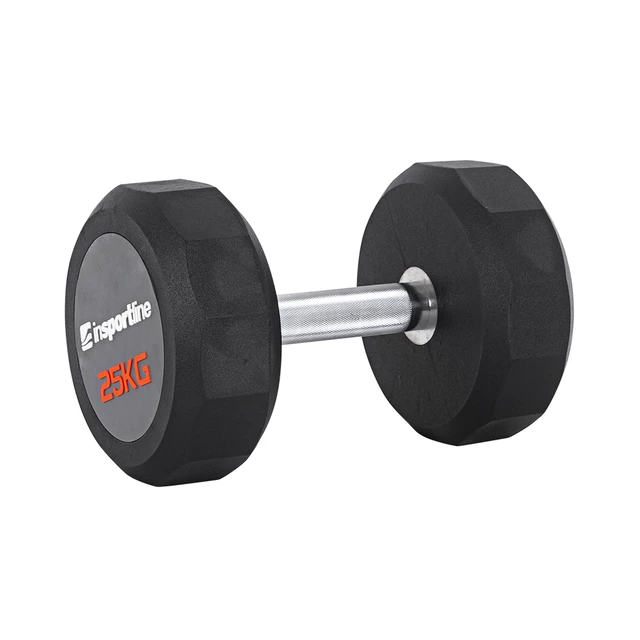 Hantle jednoręczne inSPORTline Profi CPU ∙ waga 2,5-50 kg ∙ kształt hex ∙ stal z gumą/PVC ∙ antypoślizgowy uchwyt