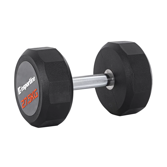 Hantle jednoręczne inSPORTline Profi CPU ∙ waga 2,5-50 kg ∙ kształt hex ∙ stal z gumą/PVC ∙ antypoślizgowy uchwyt