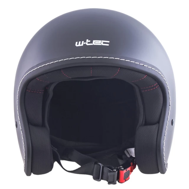 Kask motocyklowy na chopper W-TEC Badachos i gogle Steamrust - Czarny matowy
