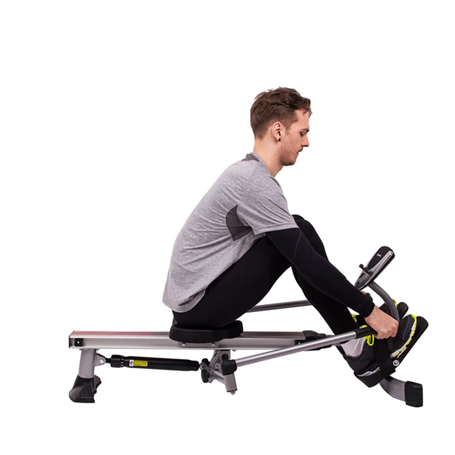Wioślarz treningowy inSPORTline Power Master X ∙ hydrauliczny system oporu ∙ 12 poziomów oporu ∙ płynny ruch ∙ uchwyt na tablet ∙ LCD - Czarny